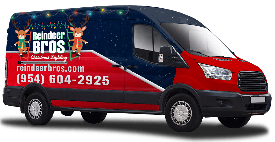 Reindeer Bros Christmas Lighting van
